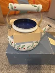 Lenox Holiday Enamel Tea Kettle New In Box. Price: $49.95.