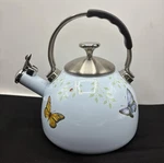 Lenox 888256 Butterfly Meadow Blue Teapot Kettle 2.5 Quart Enamel On Steel Used. Price: $35.00.