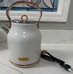Haden Heritage 1.7L Stainless Steel Retro Electric Kettle, Ivory/copper New Open. Price: $85.00.