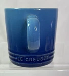Le Creuset 12OZ Stoneware Coffee Mug 3.75" Dark Teal Blue Slight Ombre No Chips Used. Price: $13.87.
