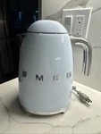 Smeg Electric Kettle, Model KLF03PBUS, In Beautiful Light Blue Retro Design. Used. Price: $70.00.