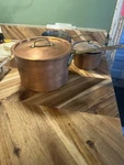 Vtg Paul Revere 1801 Sauce Pan Copper Pot Lid Brass Handle Used. Price: $350.00.