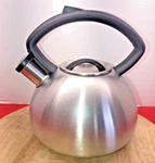 Copco Tea Kettle Water Pot Stainless Steel Whistling Black Accents Vtg Nice! Used. Price: $19.99.