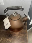 Chantal Copper Tea Kettle With Hohner Harmonica Two Tone Whistle, No Box. Price: $85.50.