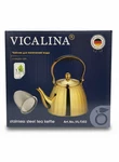 Vicalina Stainless Steel Tea KETTLE1.5LGOLD Finish, Whistling With Filter New. Price: $39.99.