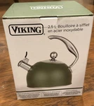 Viking 2.6 Qt Stainless Steel Whistling Tea Kettle Pot Cyprus Green Coffee 2.5 New. Price: $99.00.