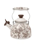 The Pioneer Woman 2.0-QUART Enamel Steel Agatha Tea Kettle, Brown New. Price: $64.50.