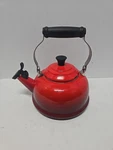 Creuset Whistling Tea Kettle Flame Orange Ombre Pot 1.7 Qt 1.6 Enameled Used. Price: $29.97.