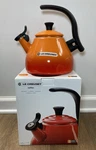"flame" Creuset 1.6 Qt Enamel-on-steel Whistling Chrysenth Tea Kettle Nwt New. Price: $170.99.