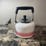 Chantal Frieda Limited Edition White Enamel Stainless Steel Teakettle 1.4 Qt Used. Price: $33.95.