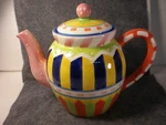 Multi-colored Bella Casa Tea Pot By Ganz New. Price: $9.99.