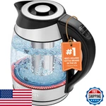 Chefman Electric Kettle, Temp Control, 5 Presets, Led, Tea Infuser, 1.8L New. Price: $43.35.
