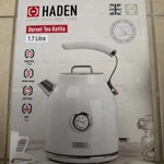 Haden Dorset 1.7 Liter Electric Water Kettle W/ 360-DEGREE Base, Ivory & Chrome New. Price: $89.00.