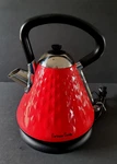Fortune Candy Electric Kettle Stainless Steele Diamond Pattern Raspberry Red Used. Price: $39.99.