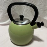 Vintage Copco Kettle Whistling Tea Pot Light Green Enamel Used. Price: $16.99.