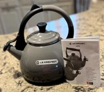 Creuset Whistling Kettle Teapot 1.6 1.7 Qt Gray Oolong Steel New- Read Open. Price: $39.99.