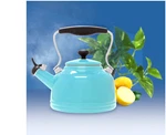 Chantal 1.7 Qt Whistling Tea Kettle Turquoise Aqua Blue Enamel Open Box. Price: $76.00.