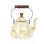 Mackenzie-childs Parchment Check Enamel Tea Kettle 3 Quart New. Price: $124.60.