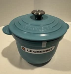 Le Creuset Cast Iron Rice Pot With Lid Turquoise, 3QT Inner New. Price: $325.00.