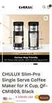 Chulux QF-CM1808 Single Serve Capsule Coffee Maker 20 Bar Cup Black New. Price: $36.99.