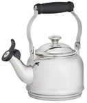 Creuset Enamel Carbon Steel Demi Whistling Stovetop Tea Kettle 1.3 Qt New. Price: $182.90.
