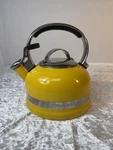 Kitchenaid Yellow Enamel Kettle 1.9 Qt Whistling Stove Top Teapot Used. Price: $34.99.