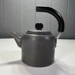 Calphalon Metal Tea Pot Kettle Made Ireland Anodized 2 Qt Celtic Finial Look Used. Price: $35.88.
