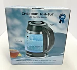Chefman Fast-boil 1.8L Electric Glass Kettle RJ11-18-PL Led Auto Shutoff 1500W Open. Price: $19.99.