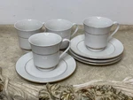 Set Of 4 Tea Cups & Saucers In "classic Elegance" By The Cellar (1990S) Used. Price: $18.00.