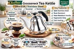 Chefbar Gooseneck Pour Over Tea Coffee Kettle/stovetop, Gas, Electric, Induction New. Price: $29.00.