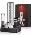 Electric Wine Opener With Stand, Gift 6 1 Set, Stainless Steel. Price: $25.00.