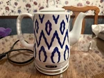Bella Sensio Ceramic Electric Tea Kettle 1.5L Model KE7937-A White Blue Used. Price: $75.00.