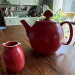 Chantal Steep Red Ceramic Teapot 1.5 Qt Dishwasher Microwave Safe Matte New. Price: $32.50.