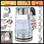 1.7L Electric Kettle For Hot Tea & Water, Stainless Steel Borosilicate Glass, New. Price: $50.39.