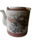 Satsuma Japanese Peacock & Flower Vintage Tea Kettle Gold Rim 5.5" Tall By 4.5"W Used. Price: $14.00.