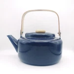 Vintage Blue Enamel 2 Quart Pot The Cellar Macys With Teak Handle Knob Used. Price: $37.00.