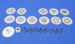 Lot Of 11 Cuisinart Electric Cookie Press Stainless Steel Discs 2.25" Diameter Used. Price: $9.89.