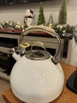 Kitchen Aid White Enamel 2 Quart Whistling Tea Kettle 1.9 TQQQ05 Coffee Whiste Used. Price: $27.99.