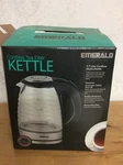 Emerald Cordless Tea Filter Kettle 1.7 Liter Electric Clear Mo SM-1353 Used. Price: $29.99.