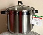 New Smilla Ideale Inox Stainless Steel 5.6 Qt Stock Pot Glass Lid Italy Design. Price: $24.95.