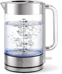 Electric Kettle, 1.8L Tea Cordless With Borosilicate Glass Water Boiler, New. Price: $42.99.