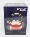 Circulon Enamel Steel 2 Quart Whistling Teakettle - Red Open. Price: $39.29.
