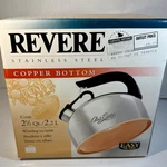 Revere Ware Copper Bottom Whistling Tea Kettle 6-9 Cup 2 1/3 Qt New Box Rare!. Price: $139.99.
