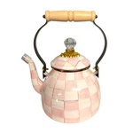Mackenzie Childs Quart Enamel Tea Kettle Pink Rosy Check Product #89257-740 New. Price: $165.00.