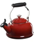 Boil Water Fast - Creuset 1.7QT Whistling Tea Kettle Cerise See Pics Used. Price: $50.00.