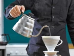 Hario Buono Stainless Steel Coffee Drip Kettle Gooseneck Spout Ergonomic Handle New. Price: $35.99.