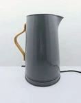 Stelton Emma Electric Kettle 1.2L Gray Beechwood Handle Used. Price: $100.00.