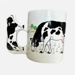 Vtg Cow Coffee Mug Holstein Print Shaped Handle Farmhouse Kitsch Tea Cup Used. Price: $9.99.
