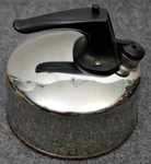 Revere Ware B92-C Whistling Tea Pot Small At Approx. 6 1/8" Diameter Chrome Used. Price: $19.99.