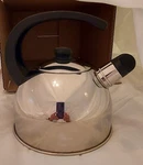 Vintage 1950S Tramontina Inox 18/10 Brasil Stainless Steel 2 Quart Tea Kettle Used. Price: $32.50.